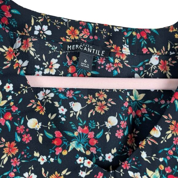 Mercantile J Crew Women 6 Ditsy Floral Blouse Top V Neck Bell Sleeve Peasant - Picture 5 of 13